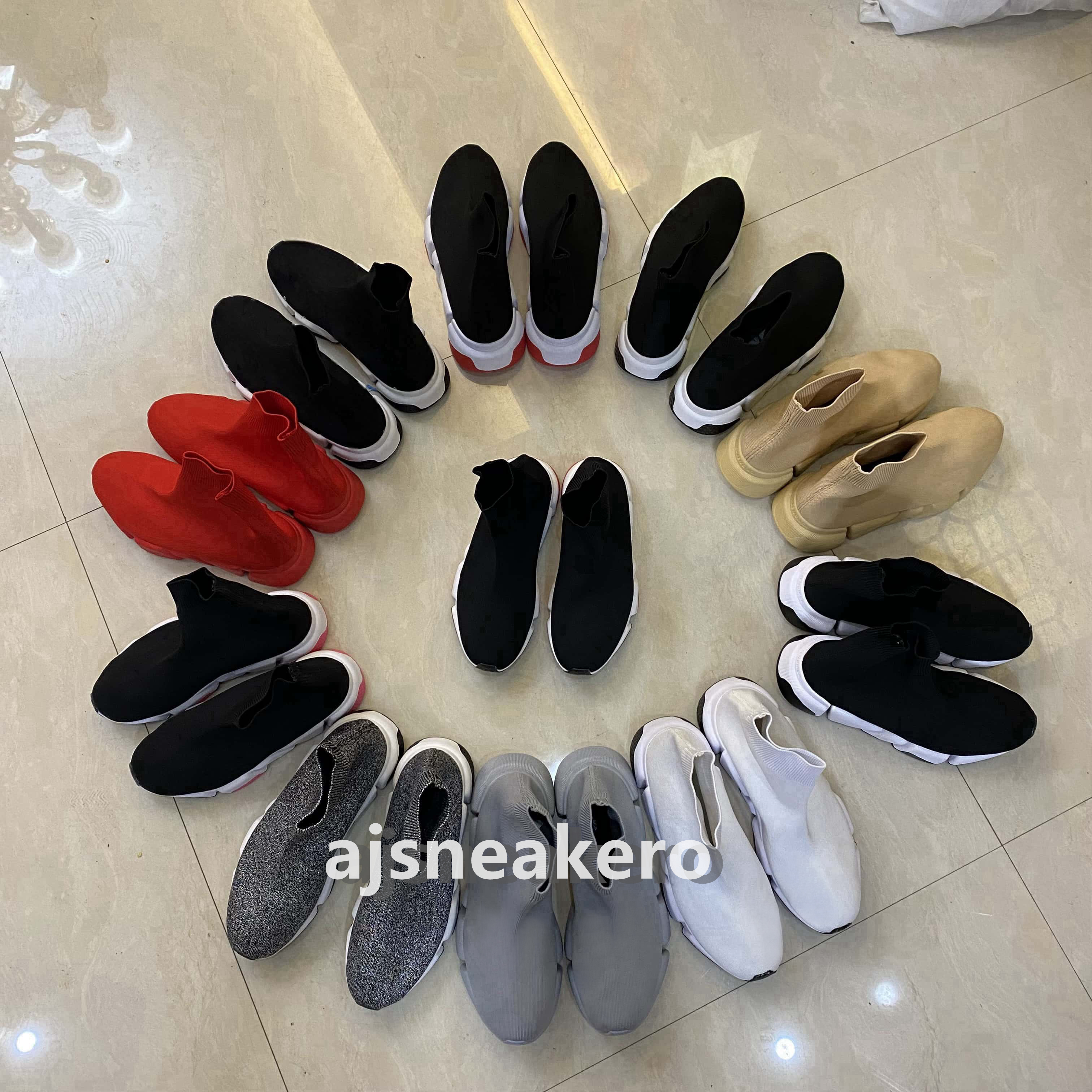 Designer Speed Trainer Socks shoes for men women Triple black white red Casual shoes Fashion Sneakers ankle boot