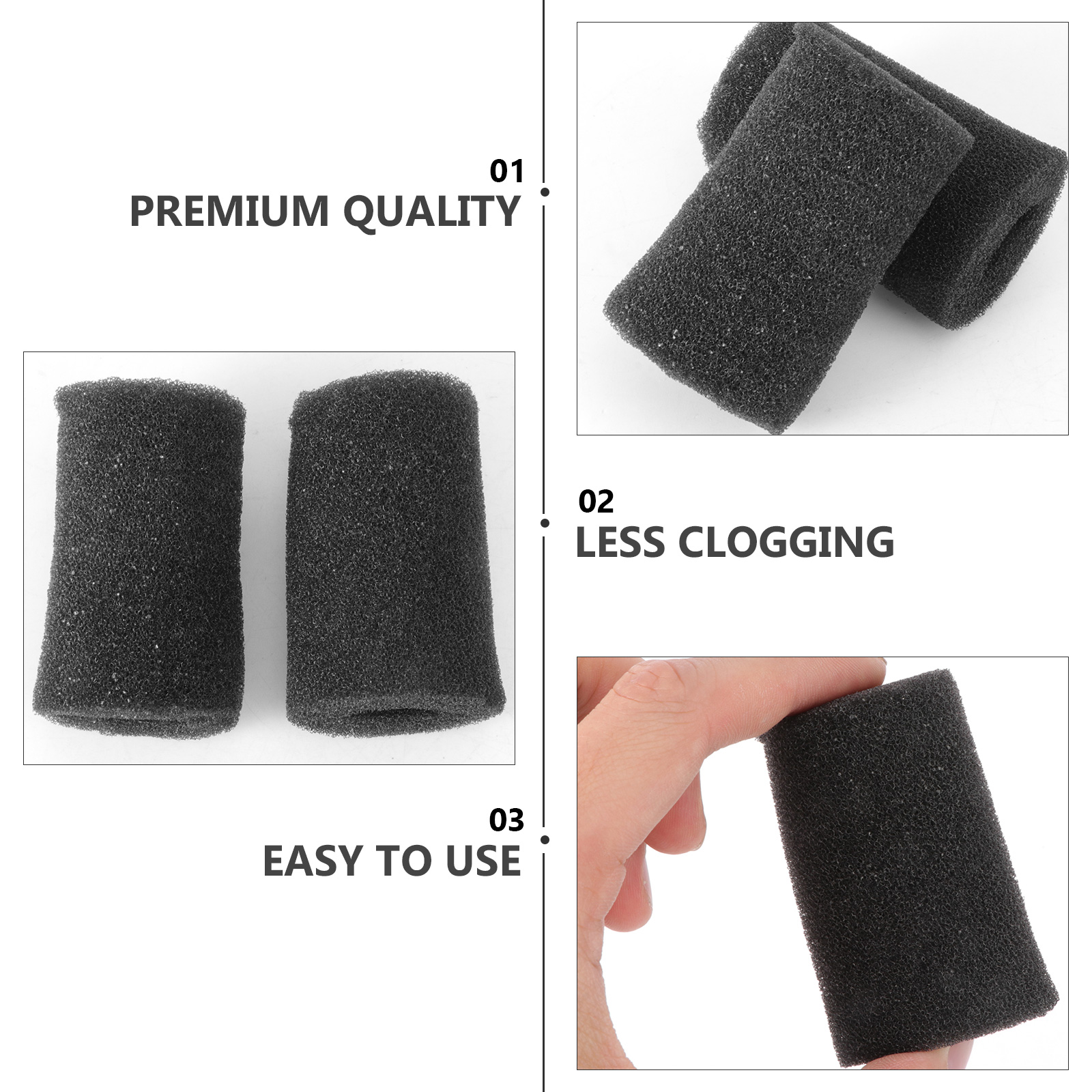 2 PCS Aquarium Debris Prevention Fish Tank Sponge Filter Decorations Media Usage Pre-filter