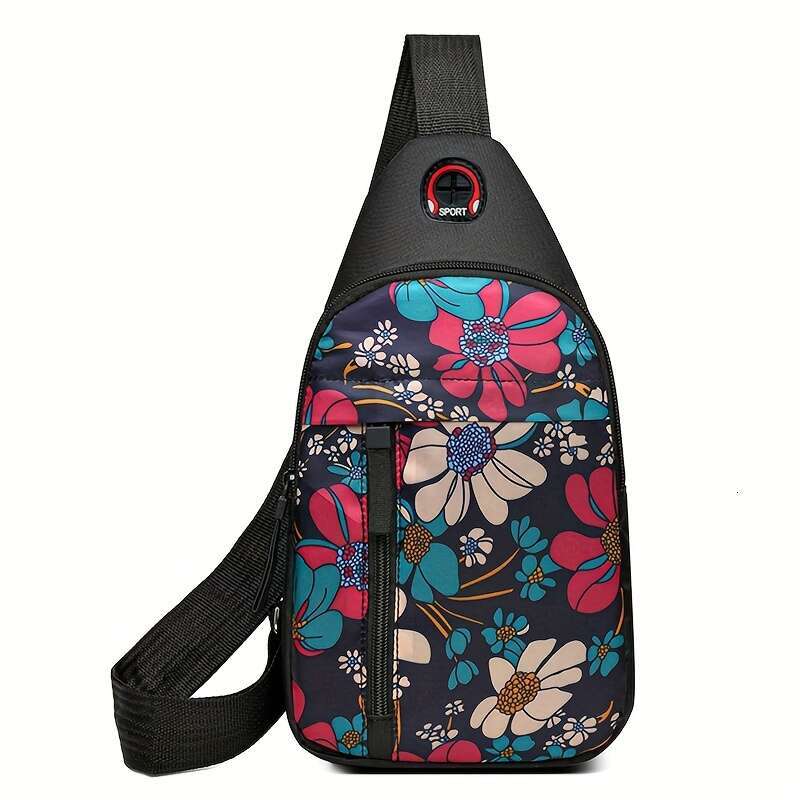 ral Butterfly Print Sg Backpack, Fashion Nylon Crossbody Bag, Outdoor Sport Chest Bag Fanny Pack