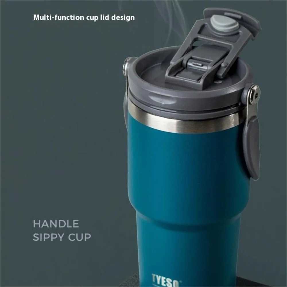 Large coffee cup stainless steel hot water bottle double-layer crazy cold crazy hot large capacity double-layer hot drink car cup Y241114