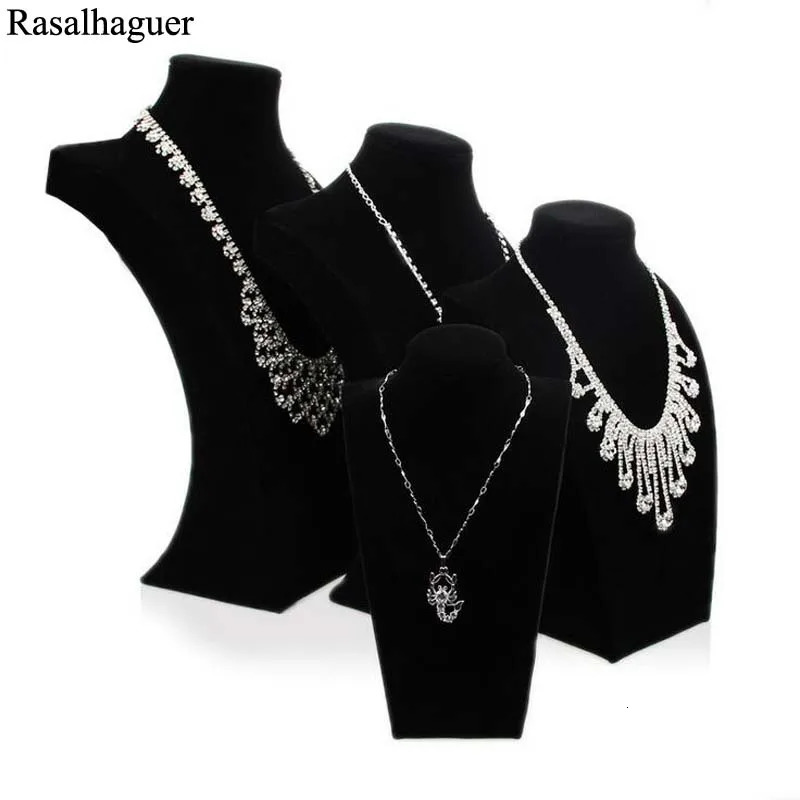Nice Necklace Stand Jewelry Black Model Mannequin Display Pendants Holder Jewellery Organizer Shelf Neck Bust Showcase Wholesale 241113