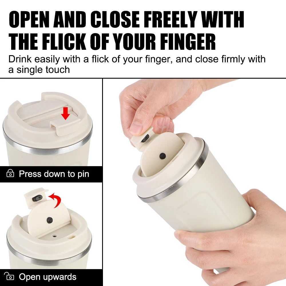 Thermo Cafe Car Thermo g for Tea Water Coffee Leak-Proof Travel Thermo Cup Coffee g 380/510ML Double Stainless Steel Thermocouple Y241114