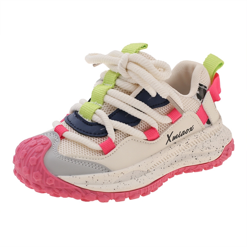Free shipping designer 2024 autumn pink new children's soft soled sports shoes versatile anti slip casual shoes