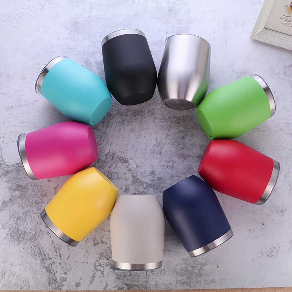 12 oz Eggshell Wine Stainless Steel Hot Water Bottle Beer GS Hot Glass Beer Crazy Coffee Cup Travel Y241114