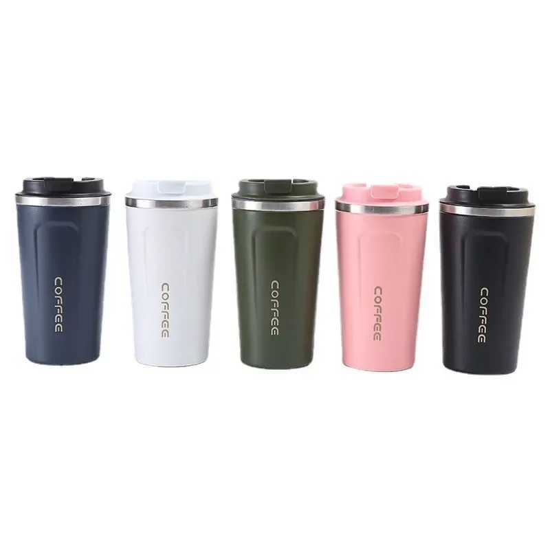 Stainless steel coffee cup 380/510ML hot cross-linking hot cross-linking hot vacuum compression hot cross-linking cup water bottle Y241114