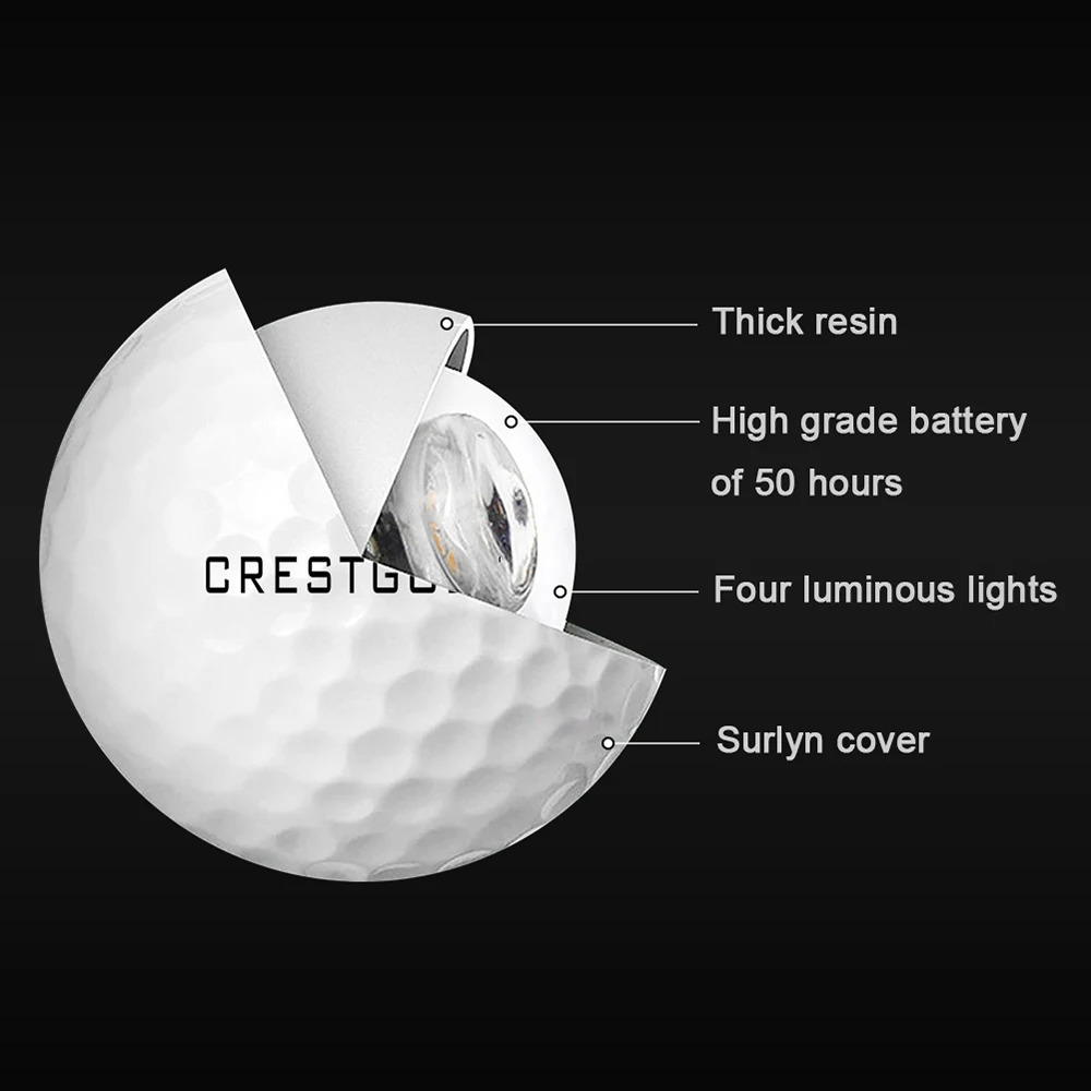 6Pcs luminous LED golf ball with 4 built-in lights for night practice golf player gifts 241113