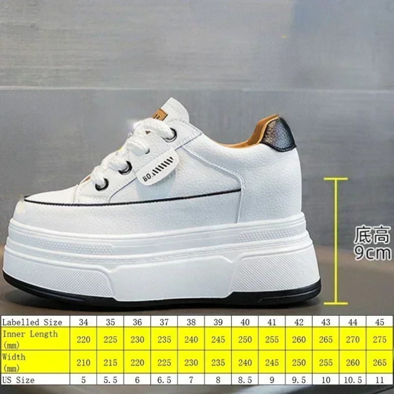 Koznoy 9cm Cow Suede Genuine Leather Platform Wedge Skate High Brand Women Vulcanized Heels Comfy Casual Chunky Sneaker Shoes