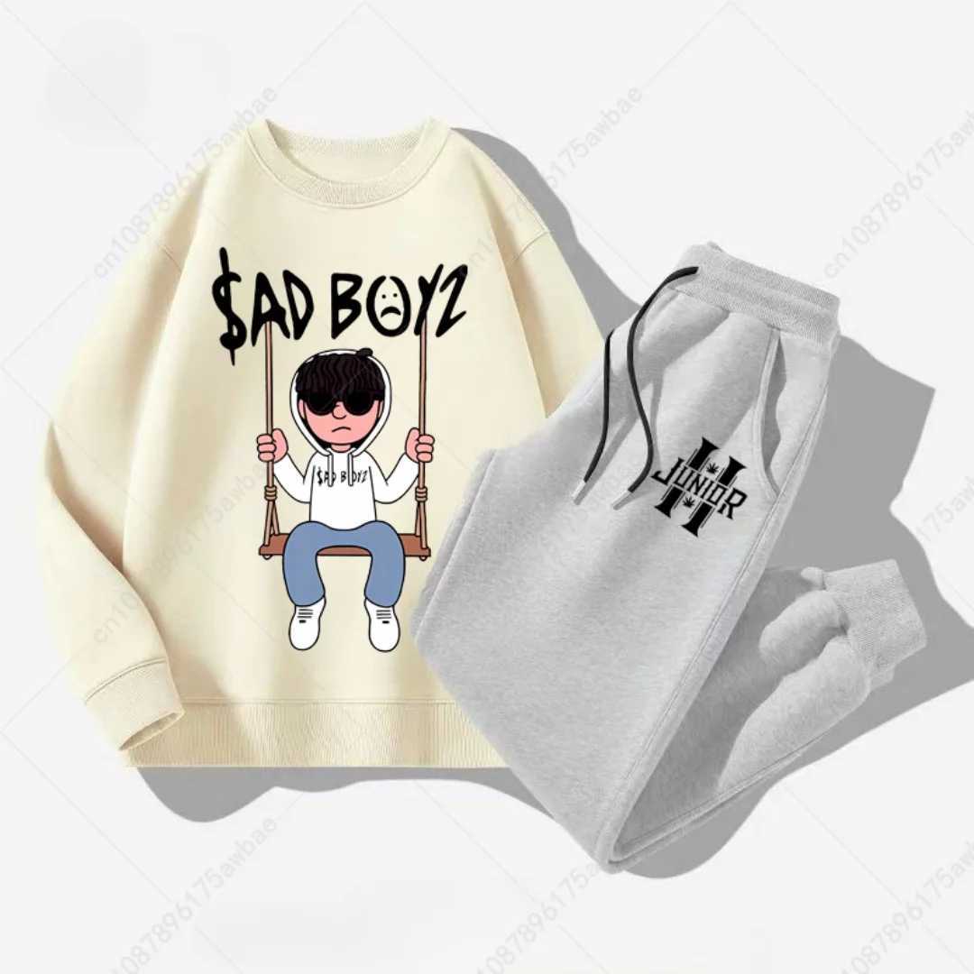 Mens Mens 2-piece hooded sweatshirt+drawstring pants casual printed hooded sweatshirt spring/summer running set S-3XL X241113