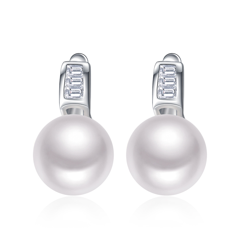 Sinya Freshwater Pearls Earring 925 Sterling Silver Euro English Lock Fine Jewelry New And Hot Hoop Earrings for Women Ladies