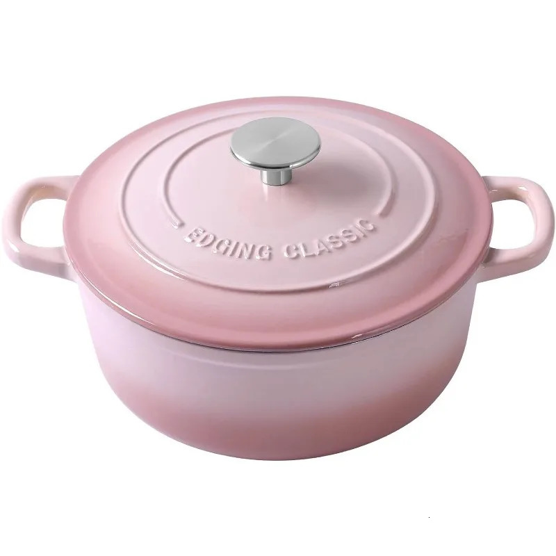 Enamel cast iron Dutch oven with lid 5.5 quarts used for baking cooking pistachio green 241108