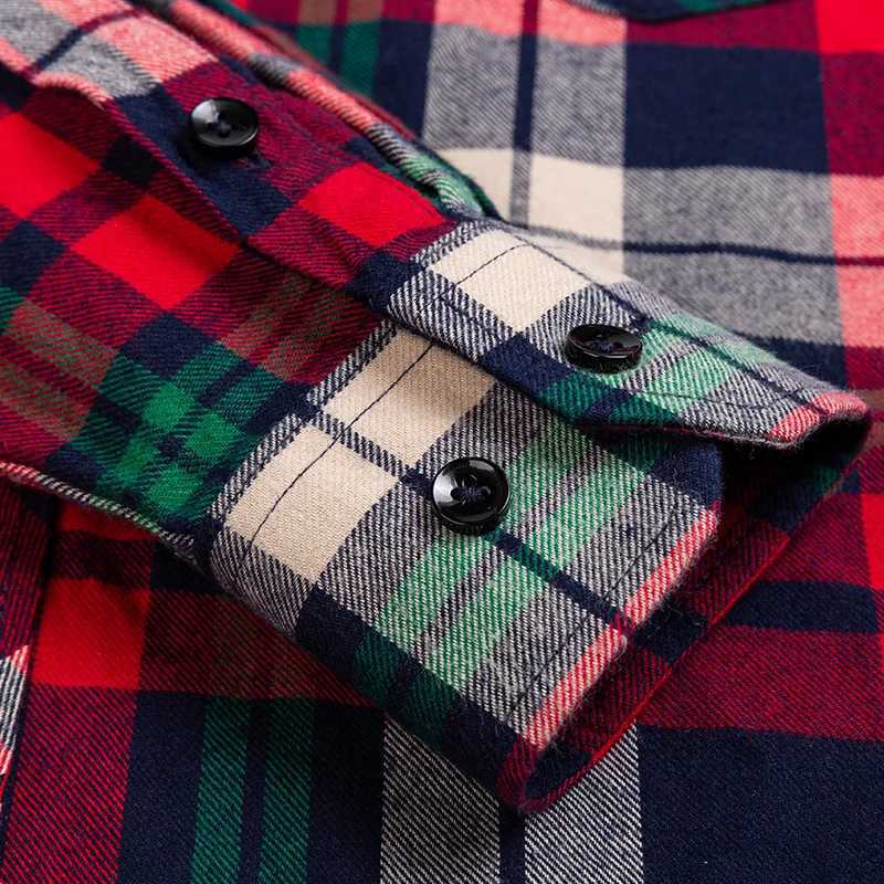 New Plaid shirts for men long sleeve 8XL Casual Fashion 100% Cotton Men Plus Size Shirts Long Sleeve Slim Fit Male ClothingXJ24113