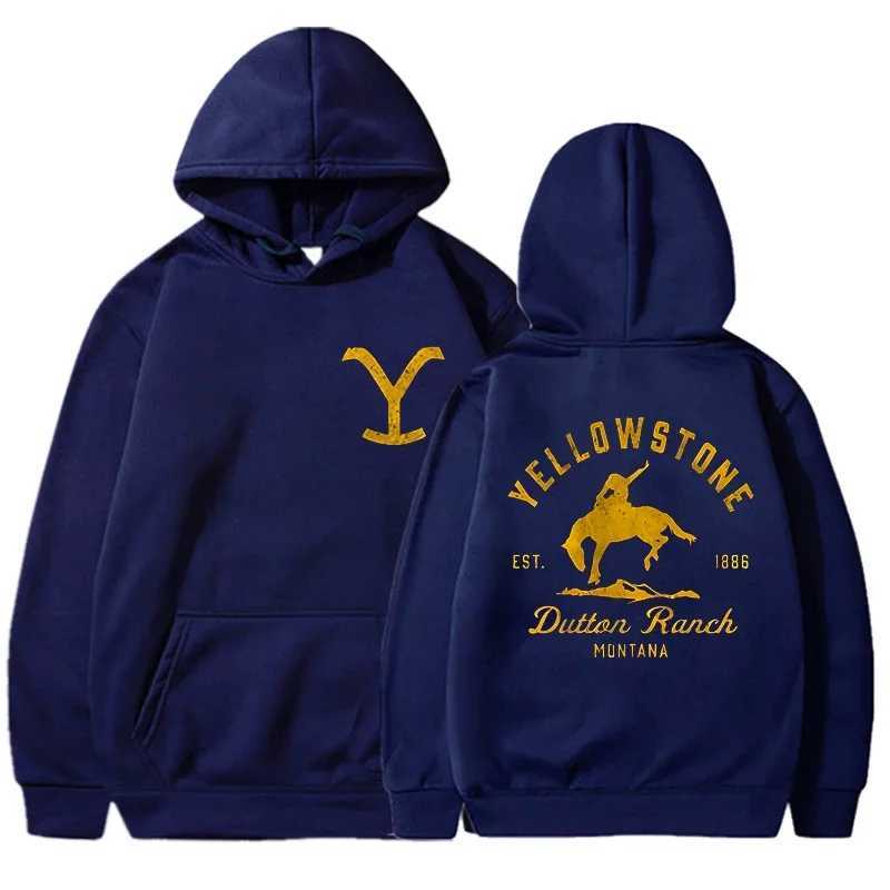 Classic Fashion Yellowstone Dutton Ranch Printed Hoodies for Men and Women Buttoned Hoodied Sweatshirt TopsXJ241113