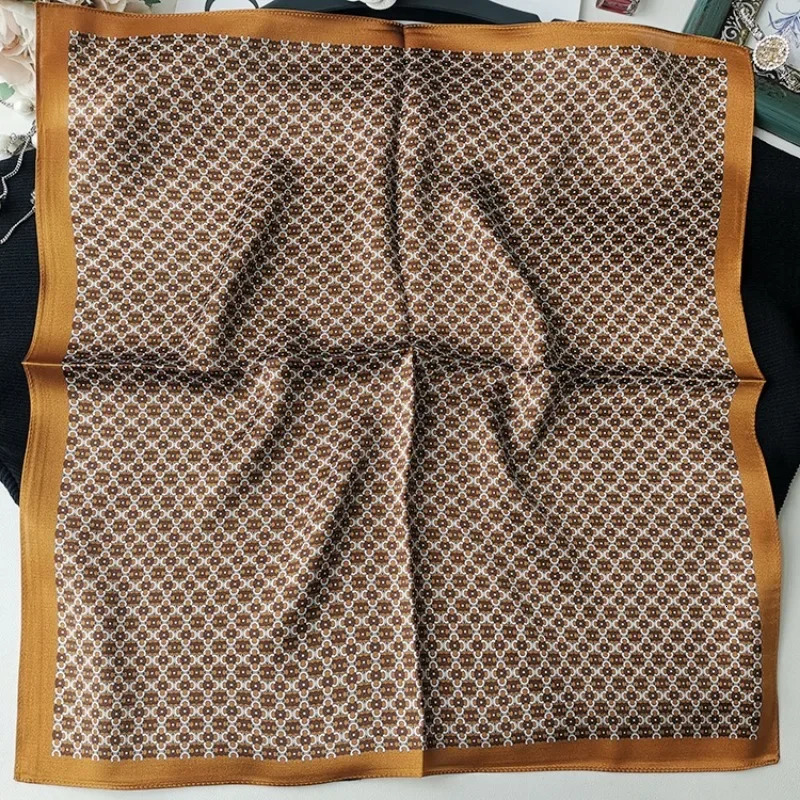 100% natural silk scarf mens pocket square retro grid Kerchief set handle Chief mens Bandana gift accessories241114