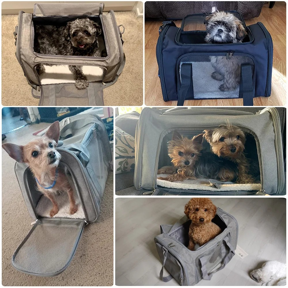 Dog Carrier Bag Soft Side Backpack for Cats Dogs, Airline Approved Breathable Carrier , Collapsible Travel Puppy Carrier