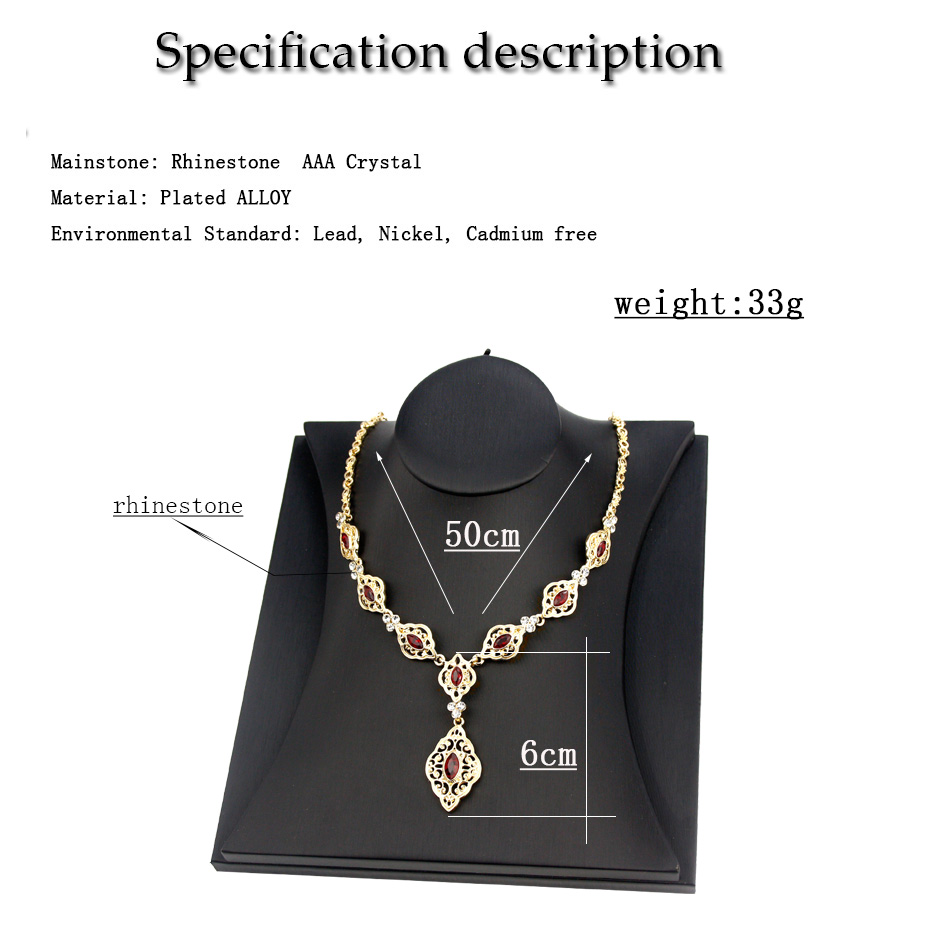 Sunspicems Exquisite Morocco Choker Neckalce for Women Algeria Wedding Jewelry Pendant Necklace Gold Color Arab Caftan Bijoux