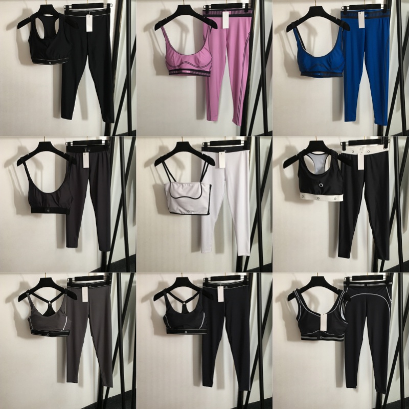 Women Sports Yoga Vest Pants Set Sexy Tank Tops Yoga Leggings Outfit Summer Sporty Jogging Tops Tights Fashion Swimwear Sportswear