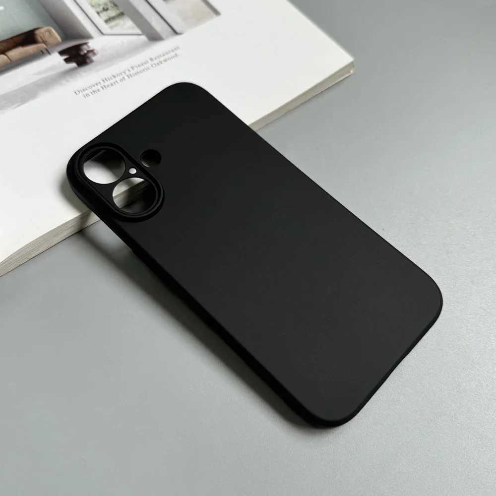 Luxury Full Black Silicone Matte Phone Case For 16 15 14 13 12 11 Pro Max 16 15 14 7 8 Plus Back Cover TPU Soft CaseXJ250321
