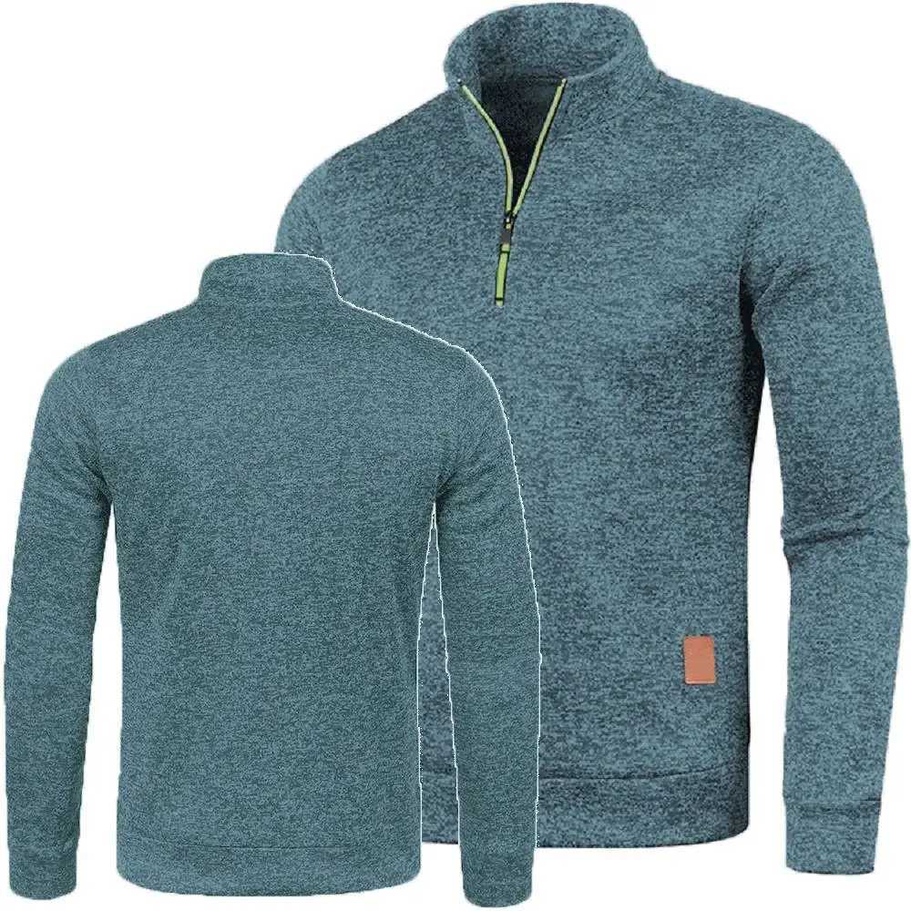 Winter basic knitted half zip collar wool floral top motorcycle mens turtle collar sweater windproof jersey W241114