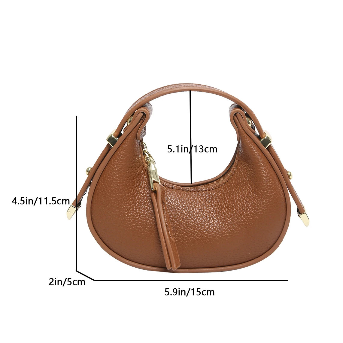 5 Colors Pu Leather Lady Bag Y2K Mini Purse Phone Bag Day Clutch Bag Fashion Half Moon Handbag Lipstick Bag Green 241114