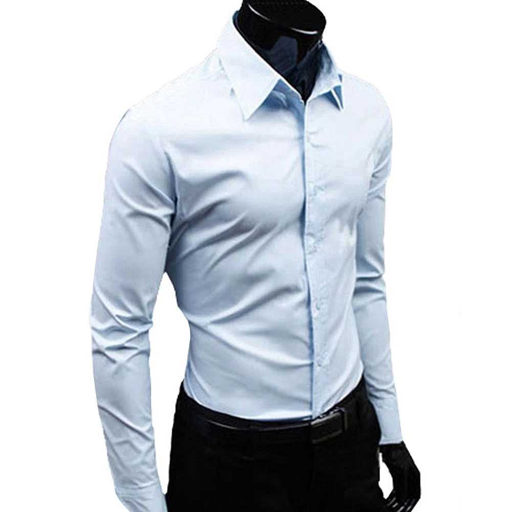 Men Autumn Long Sleeve Casual Elegant Work Shirt Business Men Solid Color Long Sleeve Buttons Down Slim Cotton Plus Size ShirtXJ24113