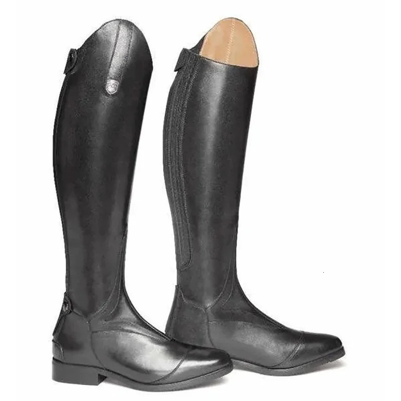 Riding High Boots Horse Knee Leather Shoes Equestrian Long Bootcut Rider Wide Shaft Medieval Costume For Women 241113