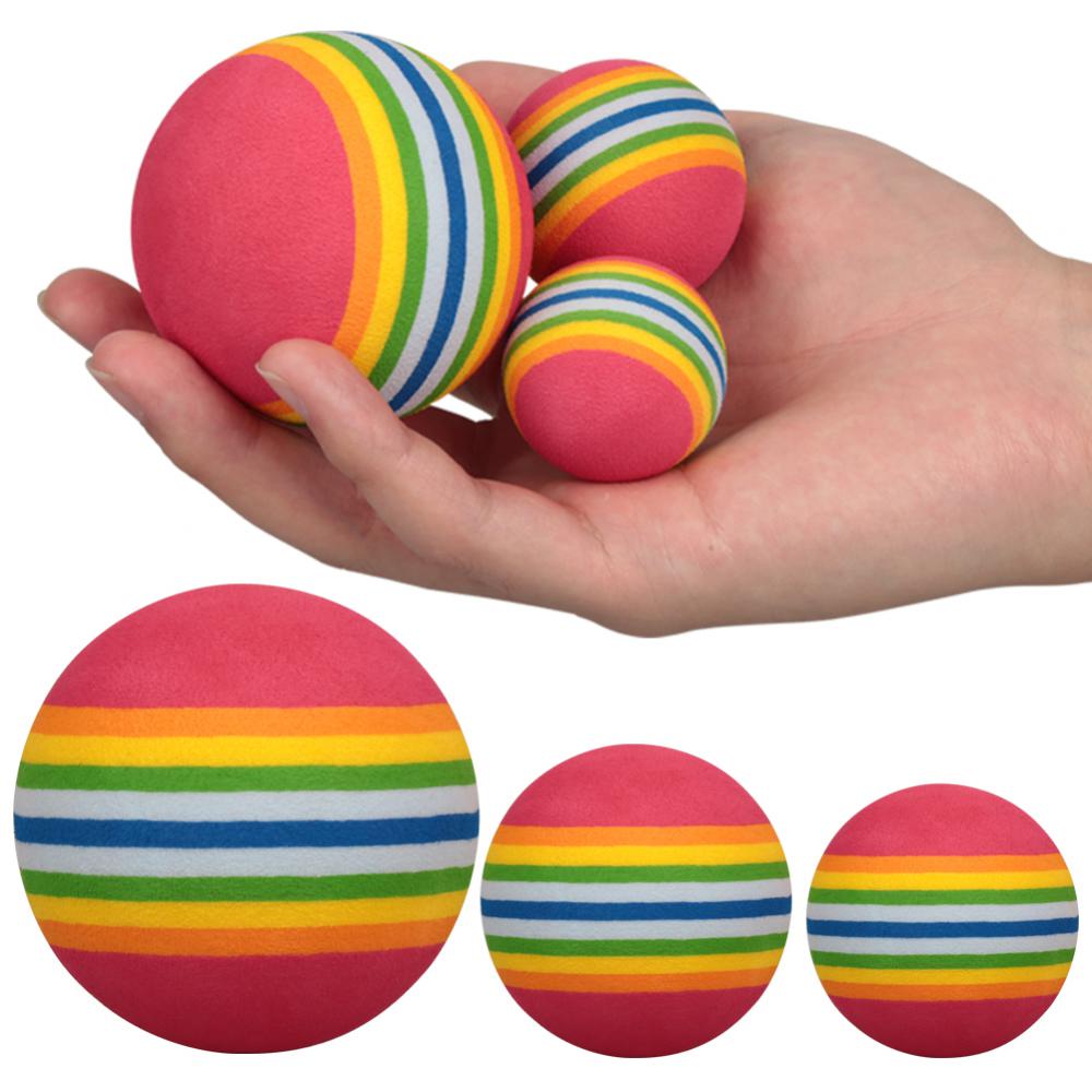 5-1PCS Colorful Pet Toy Balls Rainbow Ball Interactive Cat Toys Chewing Rattle Scratch Natural Foam Ball Training Pet Supplies