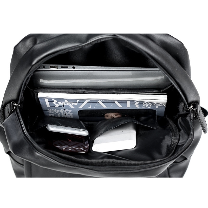 Men Backpack Pu Leather Fashion Waterproof Travel Bag Casual 14 inch laptop backpack 241029