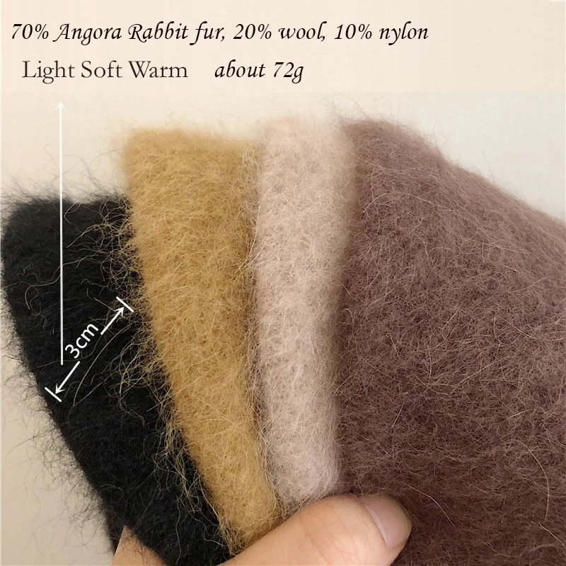 High quality Angora long rabbit fur fisherman bucket hat winter fashion soft wool basin hat folding womens gift 241114