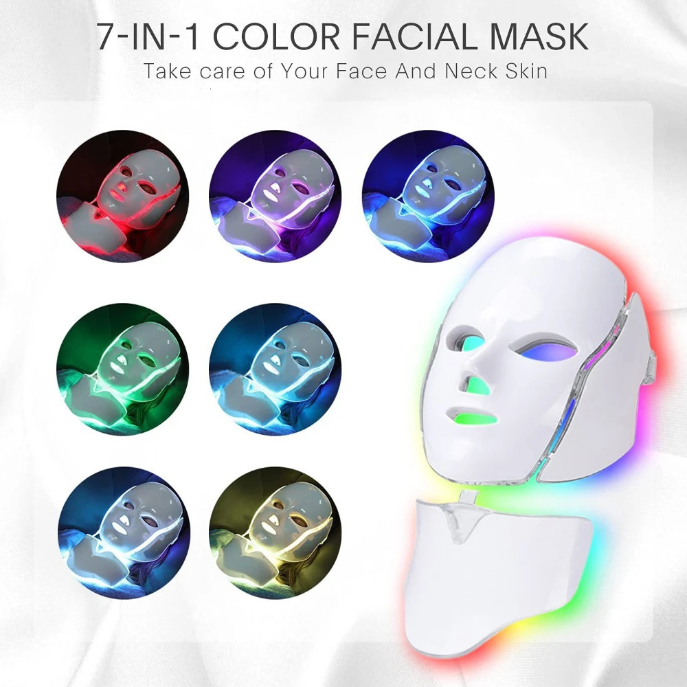 Light Therapy Face Beauty 7 Color LED Beauty Care Equipment Red Light Treatment Skin Care LED mask Home Beauty 241113