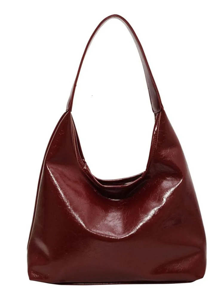 Large Capacity Red Bag For Women Retro Texture Single Shoulder Tote Bags Fashion Versatile Casual Ladies Handbags 241114