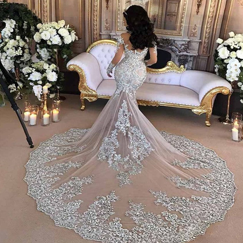 Luxury Wedding Dress White Satin Pearls Beading Mermaid Bridal Gowns with Detachable Train Strapless African Bridal Long Plus Size 02