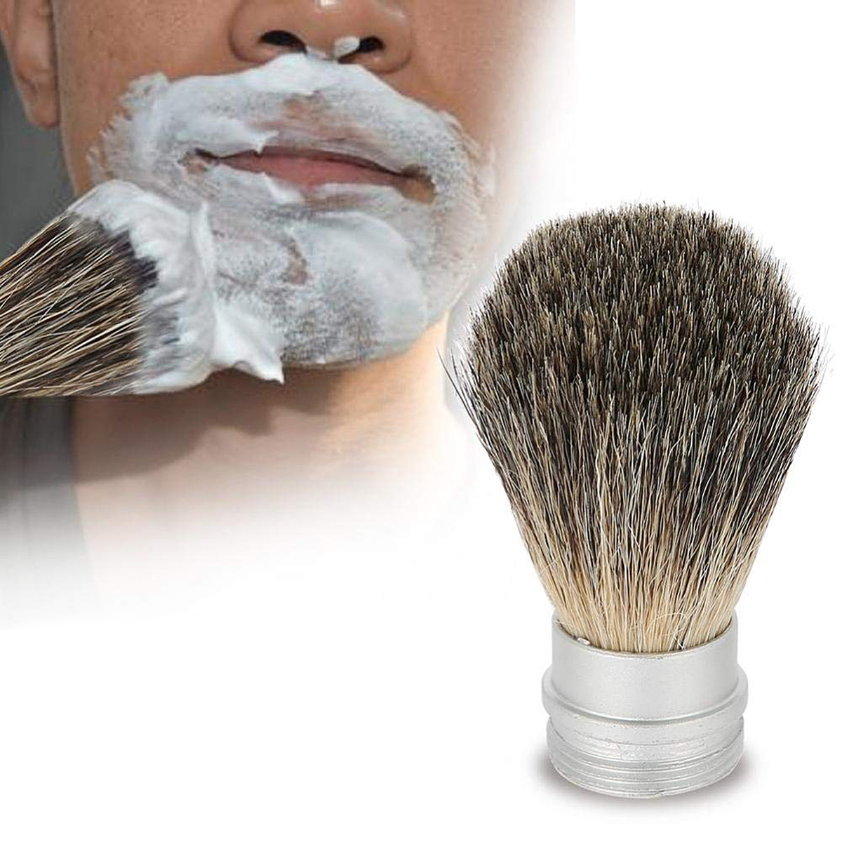 Shaving Brush Shave Brush Beard Protable Cleaning Brush with Aluminum Tube for Travle Home Barber Shop