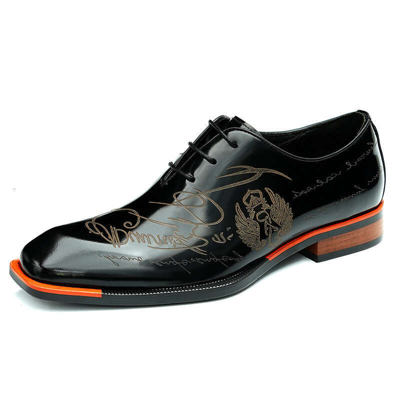 Italian Patent Mens Dress Brand Handmade Platform Elegant Genuine Leather Wedding Oxfords Shoes Man