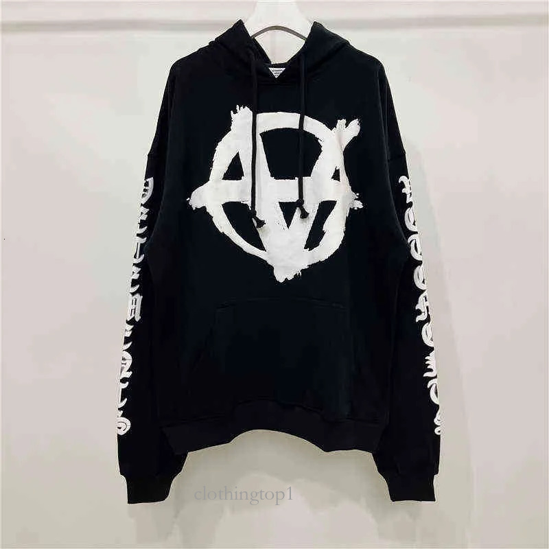 vetement hoody Foam Printing vetement Hoodie Fashion Street Men Women 1:1 High Quality Hooded Embroidered Designer Gothic Sweatshirts Oversize Pullovers