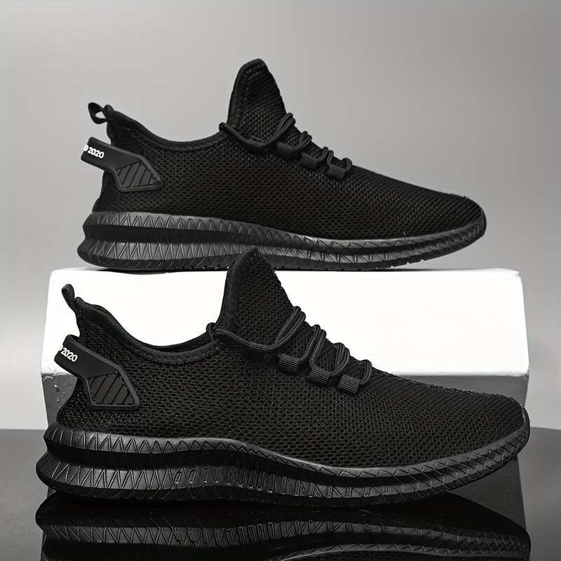 Men's Breathable Slip-On Sneakers - Soft Woven Non-Slip Sole for Outdoor Training, Running, and Workout