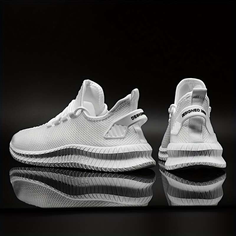 Men's Breathable Slip-On Sneakers - Soft Woven Non-Slip Sole for Outdoor Training, Running, and Workout