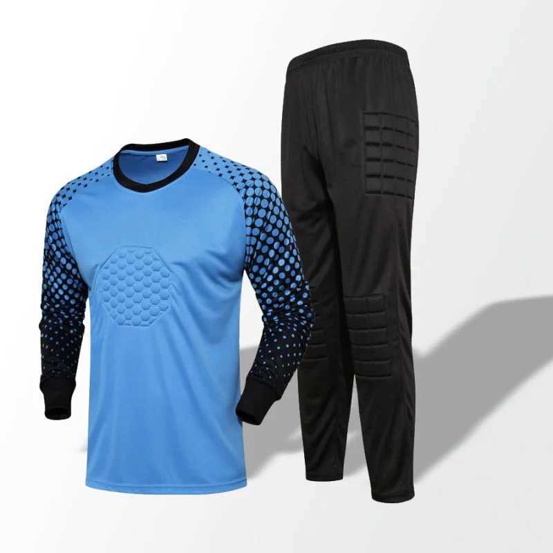 Mens goalkeeper clothing set adult and childrens long Sleve sponge pad match training goalkeeper kit wholesale X241113