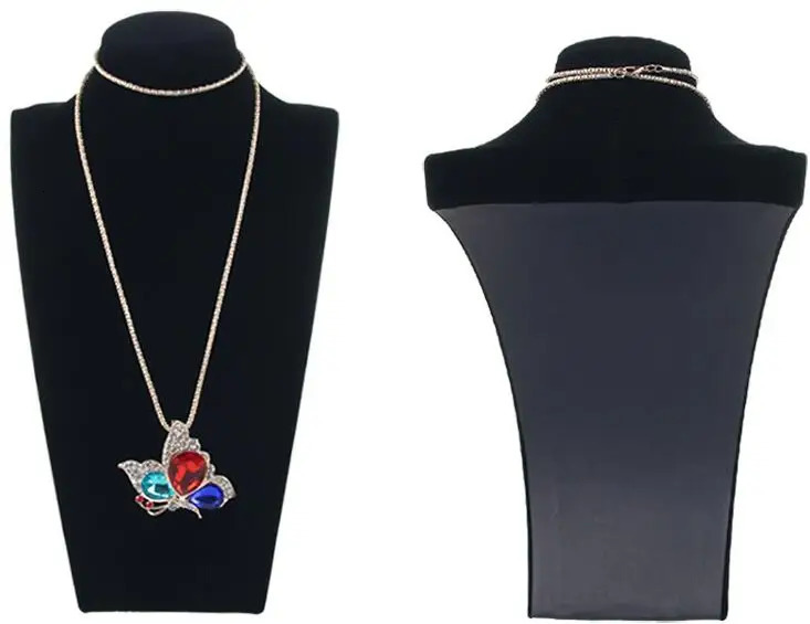 Nice Necklace Stand Jewelry Black Model Mannequin Display Pendants Holder Jewellery Organizer Shelf Neck Bust Showcase Wholesale 241113