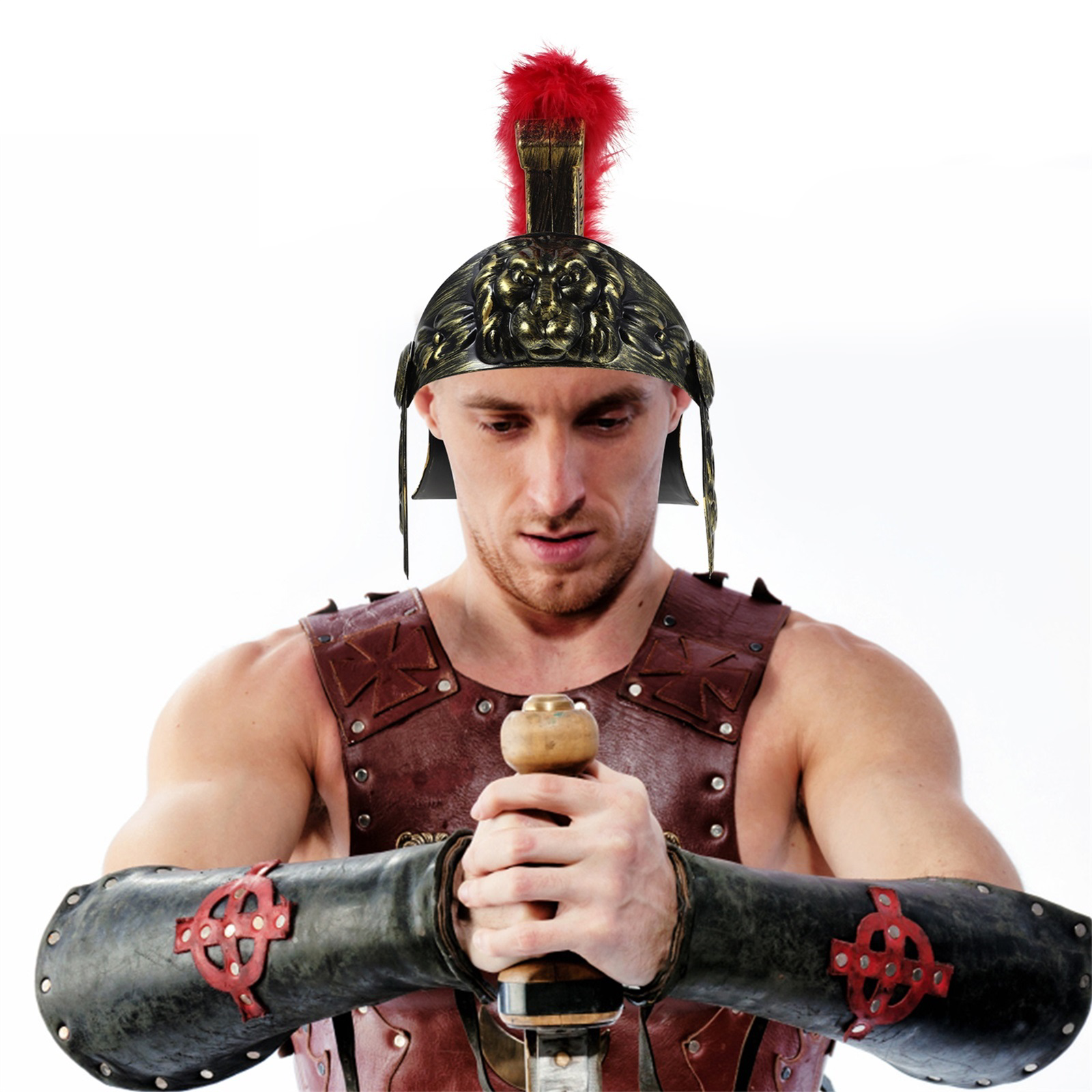 Costume Roman Prop Soldier Carnival Props Costume Hat for Christmas Halloween Cosplay Party Samurai smile