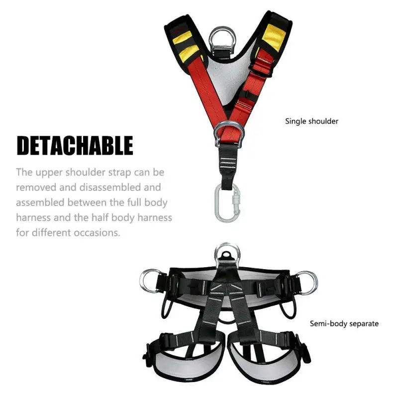Professional climbing harness full body safety harness climbing tree anti fall detachable gear height protection survival kit 241113