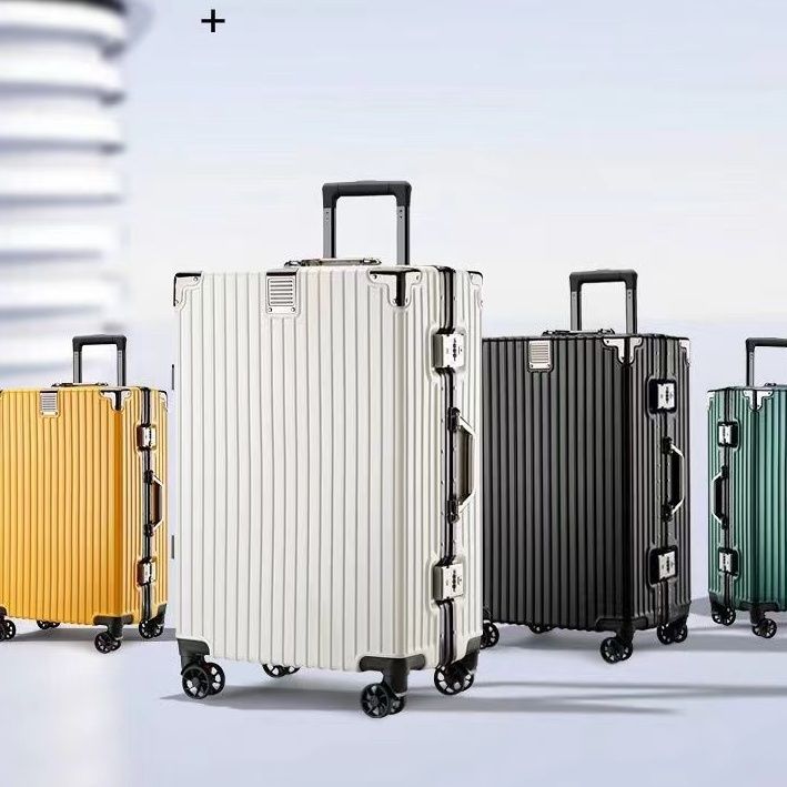 Suitcases Top Quality Aluminum Travel Lage Business Trolley Suitcase Bag Spinner Boarding Carry On Rolg 20/24/28 Inch 4