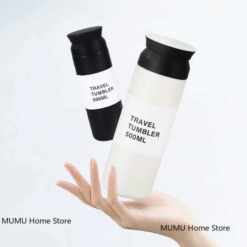 350/500mL stainless steel hot cup coffee g portable sports vacuum film station wagon beverage cup Y241114