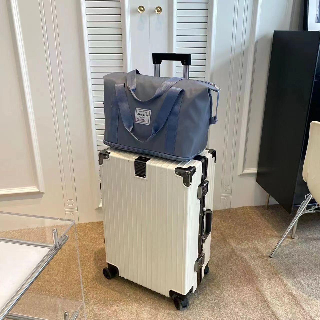Suitcases Top Quality Aluminum Travel Lage Business Trolley Suitcase Bag Spinner Boarding Carry On Rolg 20/24/28 Inch 4