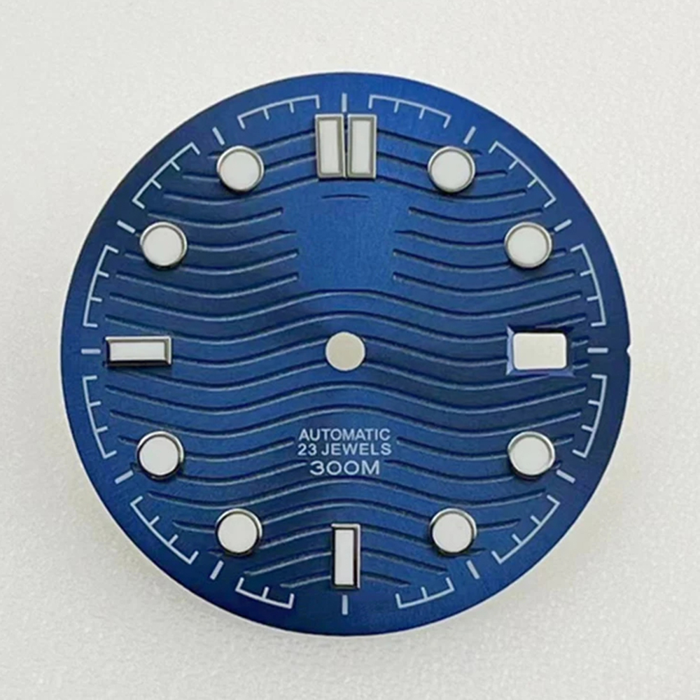 Watch Dial 31mm, Blue Green Night Glow Luminous Dial, Fits for NH35A/NH36A Movement, Black/White/Blue Watch Faces Dial NH35