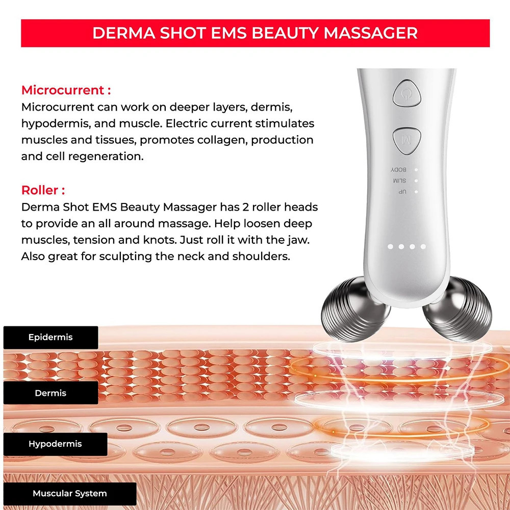 EMS lift massager micro current roller skin tightening repair double chin removal beauty equipment 241113