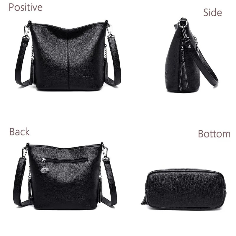 High quality soft leather wallet fashionable womens shoulder messenger bag trend tassel bag womens handbag Sac 241113