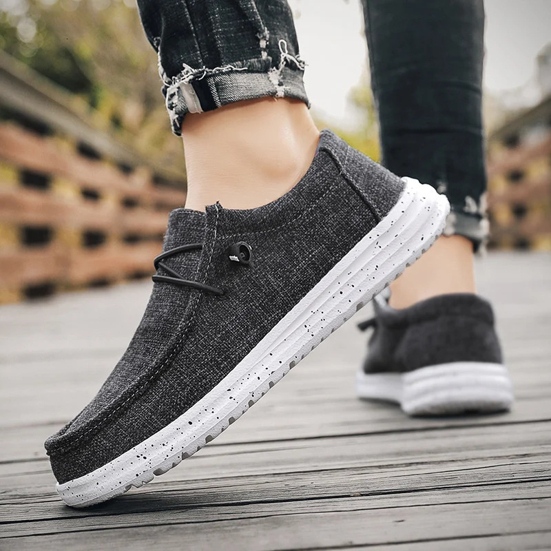 Trend Canvas Men Boat Dude Deck Loafer Fashion Outdoor Casual Flat Shoes Beach Shoe Large Size 240407