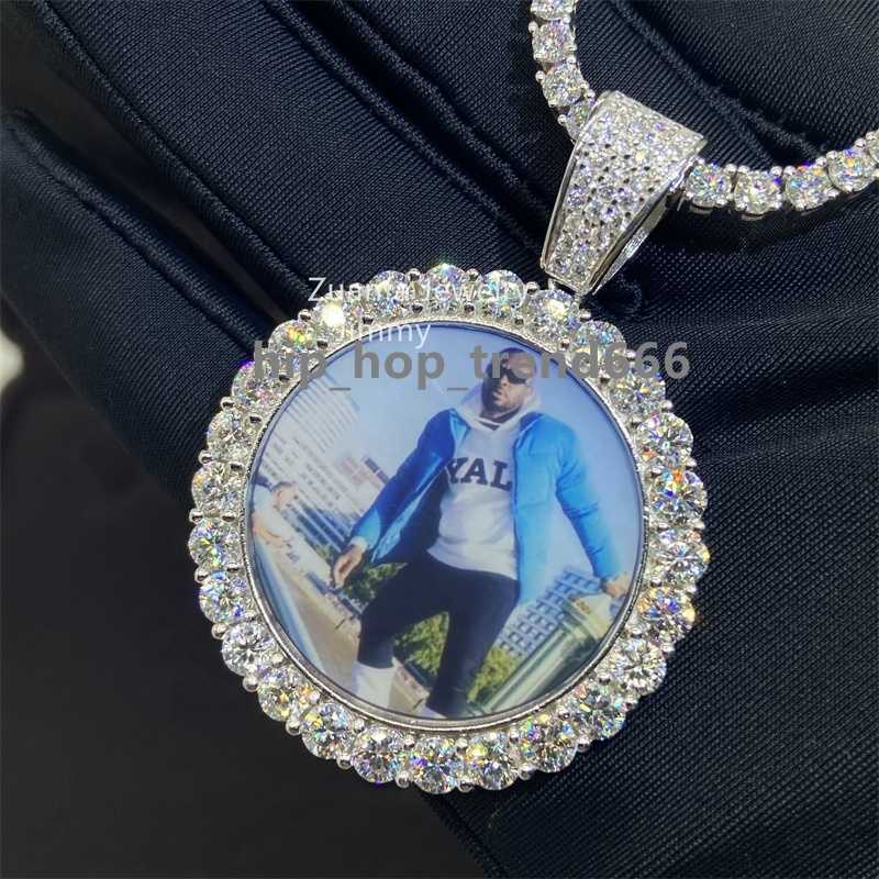 25MM 40MM 55MM Pass Dia Tester Iced Out Jewelry Sterg Sier VVS1 Moissanite Picture Pendant Necklace