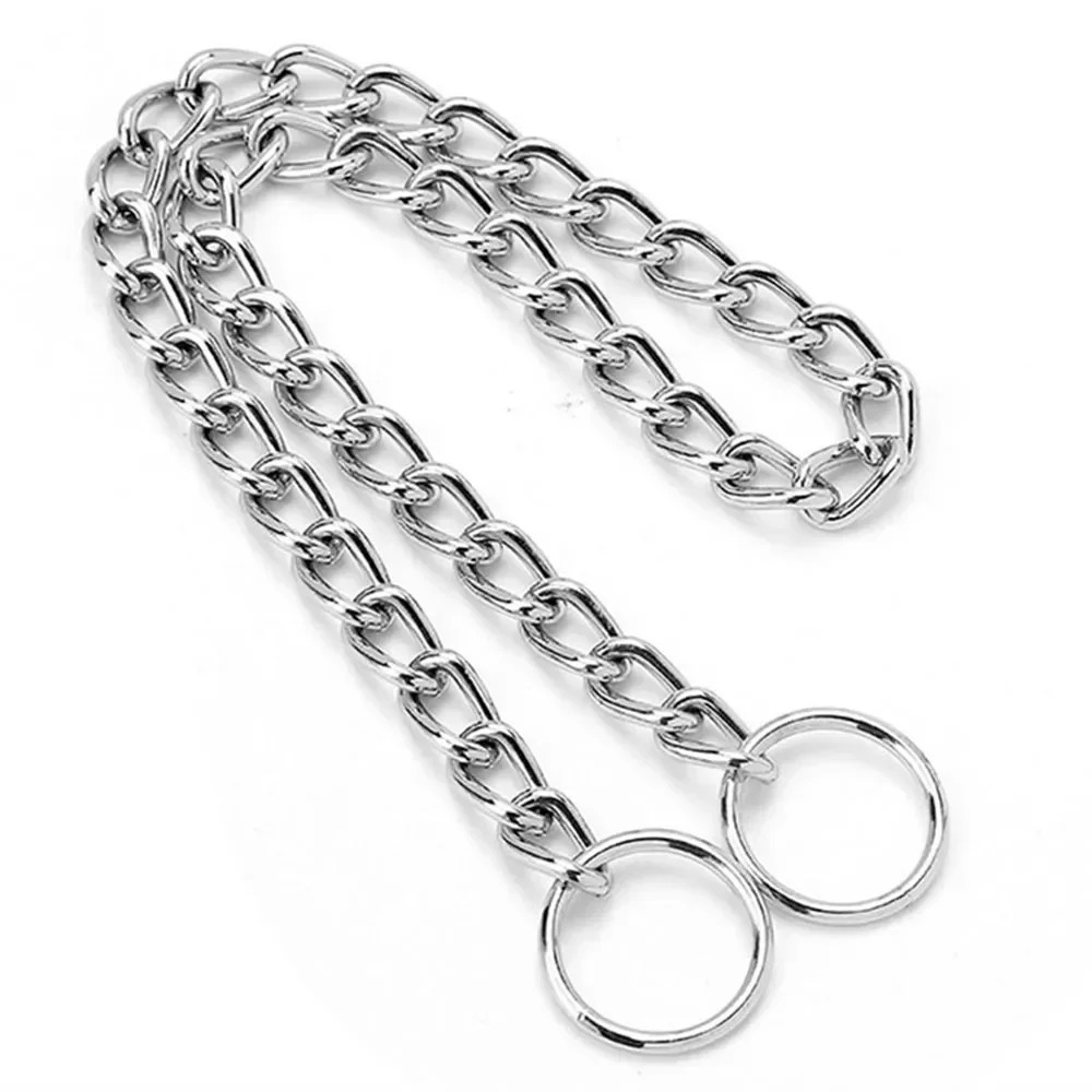 Dog Chain Collar Stainless Steel Dogs Slip Collars Metal Pet P Choke Chrome Plated Chain For Medium Large Dogs Training Pitbull