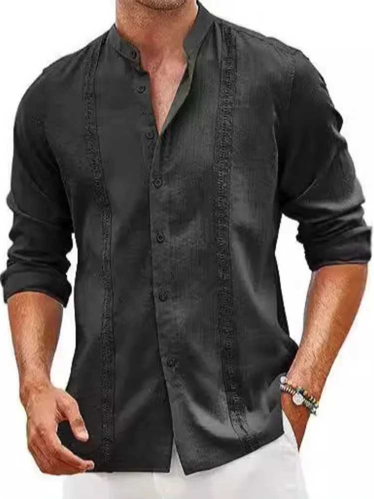 2024 Spring and Autumn Fashion casual long sleeve Shirt Mens shirt cotton button-down Shirt High quality TopXJ24113